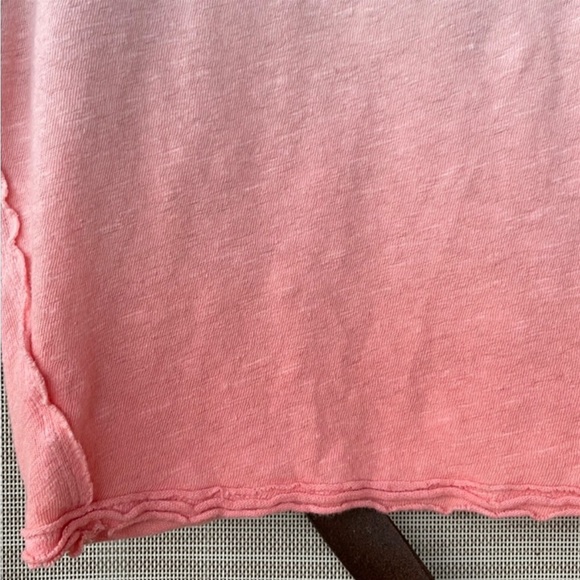 Free People Pinky Peach Blush Ombré 3/4 Sleeve Top / Sweater - Picture 7 of 15